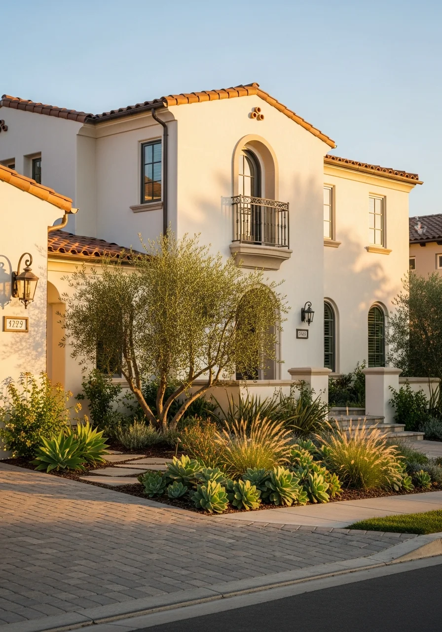 Carlsbad Village area detail showing premium home exterior and well-maintained entry in a typical upscale neighborhood.